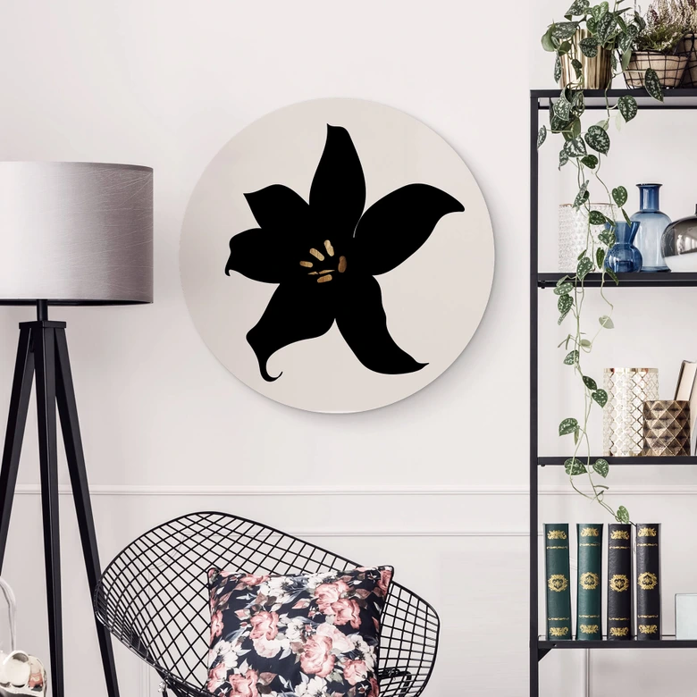 Alu-Dibond Kubistika - Dunkle Orchidee - Rund 