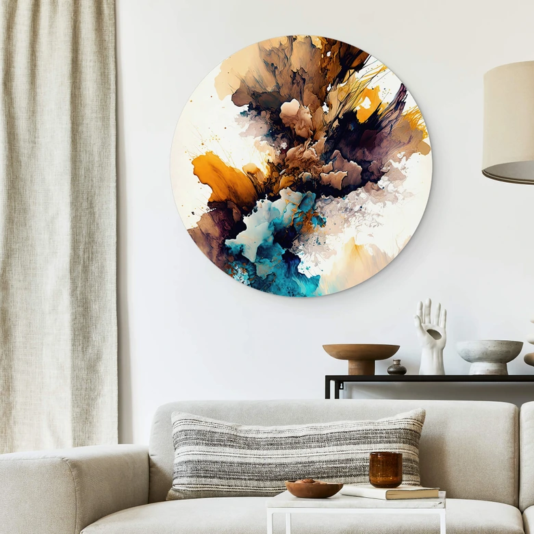 Wandbild Mauro - Farbenrausch im Herbst - Alu-Dibond Rund 