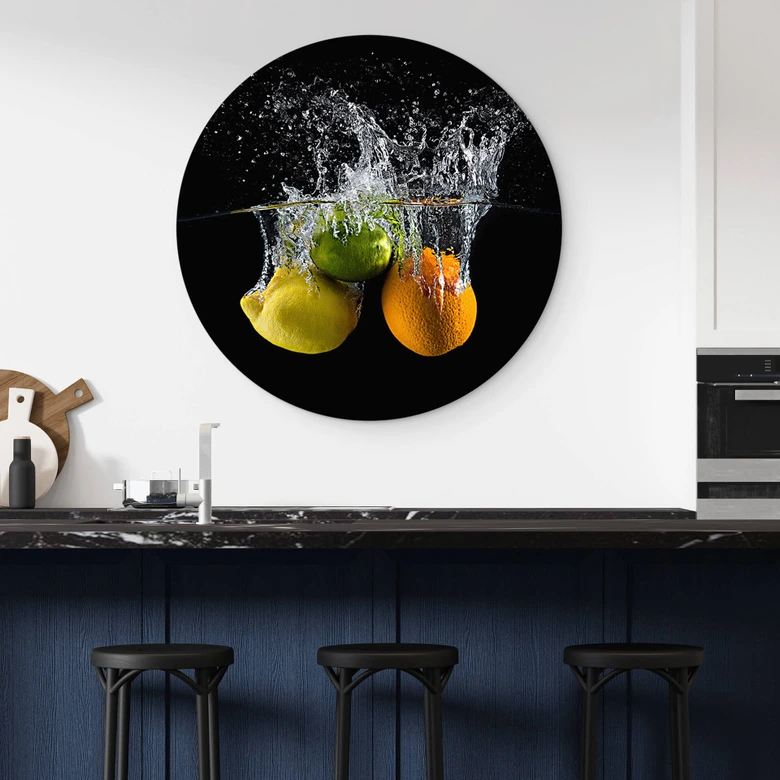 Wandcirkel Mogyorosi - Splashing Fruit 