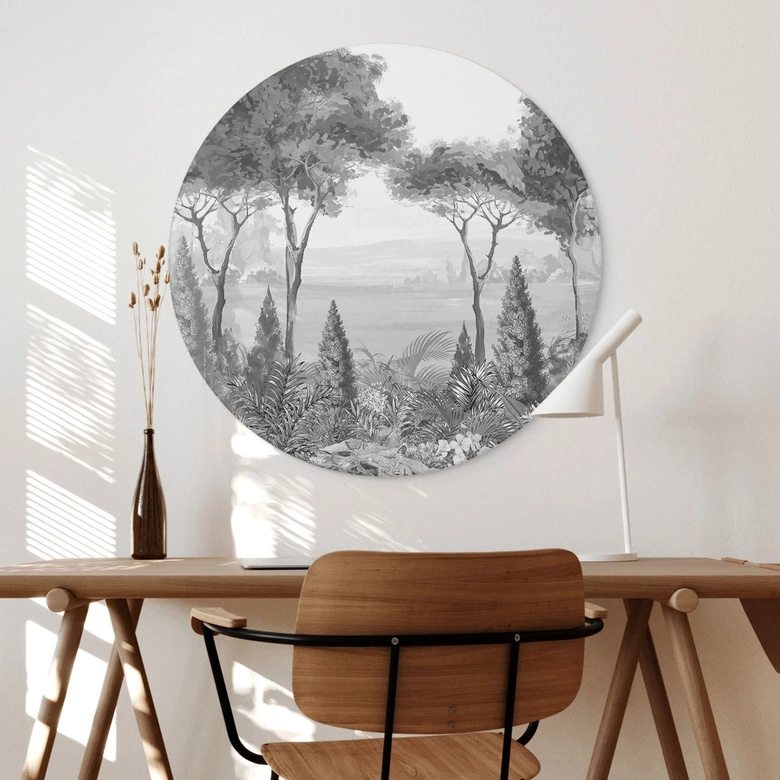Wandbild Idyllische Pflanzenlandschaft - Ms Tiff - Alu-Dibond - Rund 