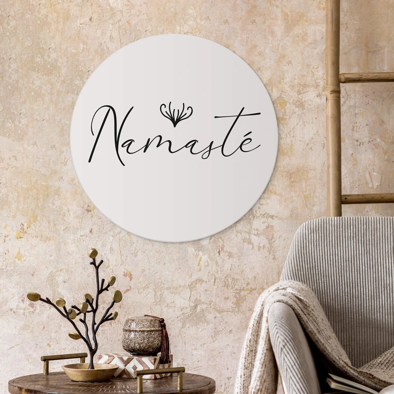 Wandbild Namasté - Alu-Dibond Rund 