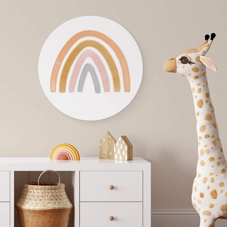 Wandcirkel Nouveauprints - Bonte Regenboog 