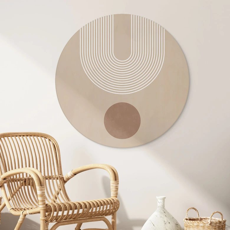 Wandbild Abstrakte Geometrie in Balance - Ristova - Alu-Dibond Rund 