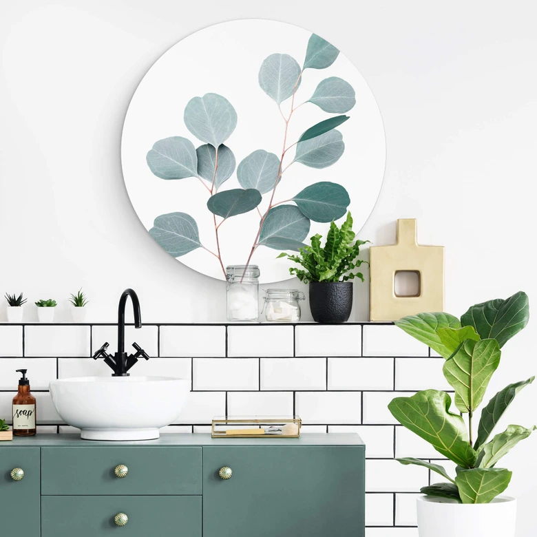 Alu-Dibond Sisi & Seb - Blauer Eukalyptus - Rund 