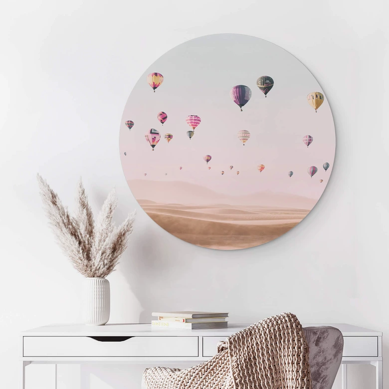 Alu-Dibond Sisi & Seb - Heißluftballon - Rund 