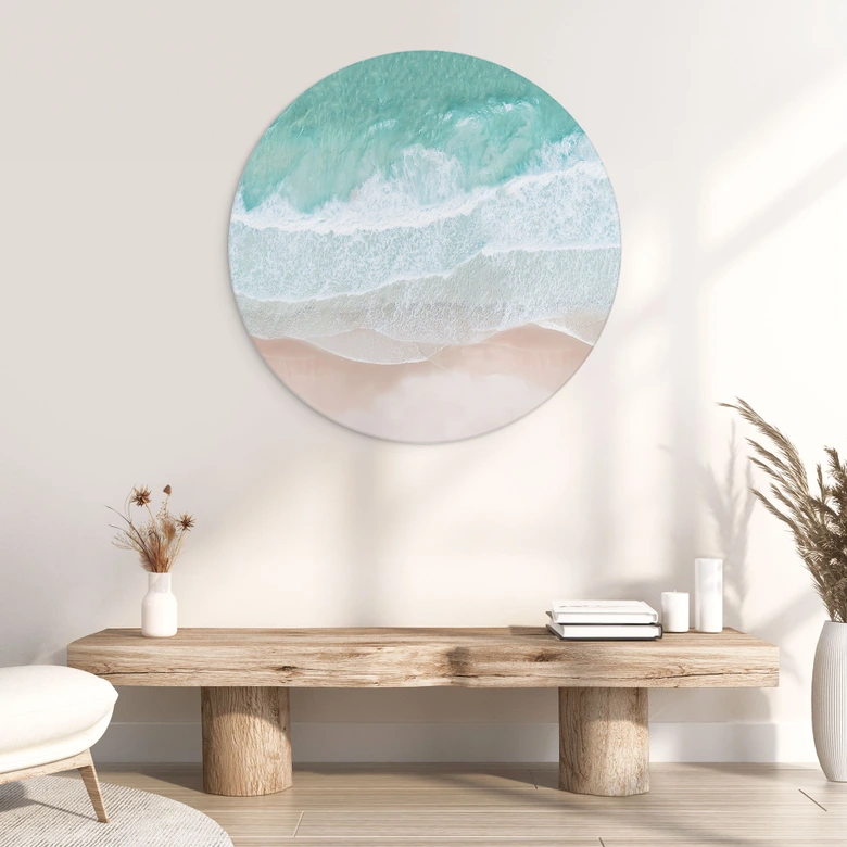 Wandbild Sanfte Wellen am Strand - Sisi & Seb - Alu-Dibond Rund 
