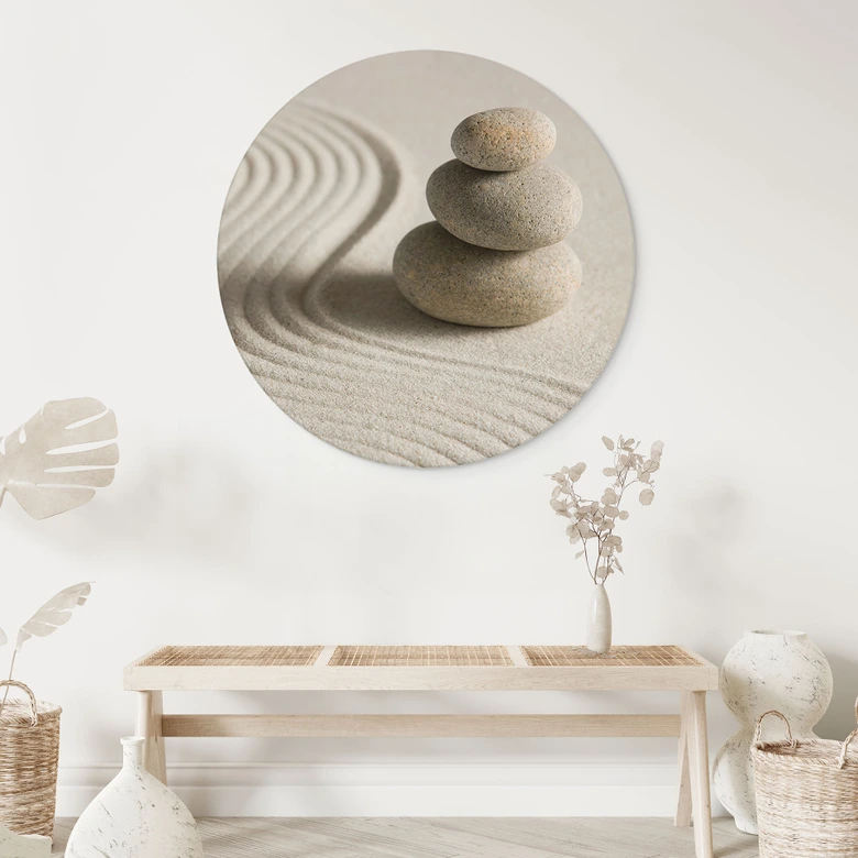 Wandbild Stone in Sand 2 - Alu-Dibond Rund 