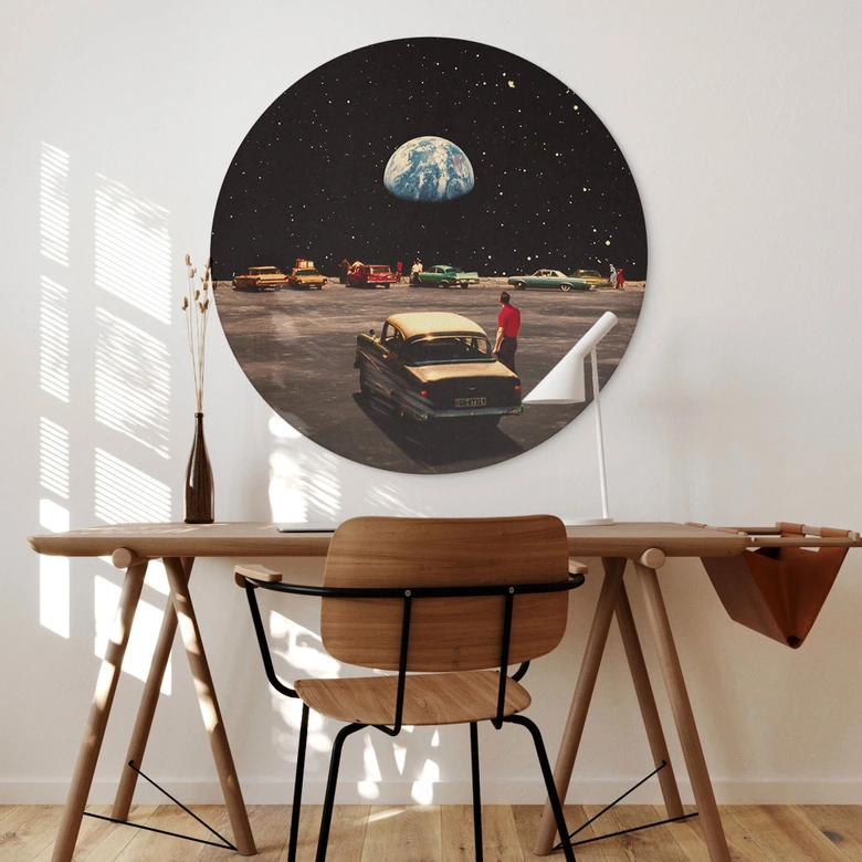 Wandbild Blick auf die Erde vom Weltall - Taudalpoi - Alu-Dibond - Rund 