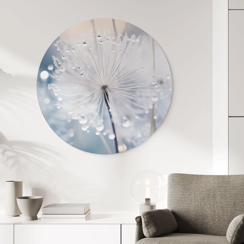 Wandbild Funkelnde Pusteblumen - Treechild - Alu-Dibond  - Rund 