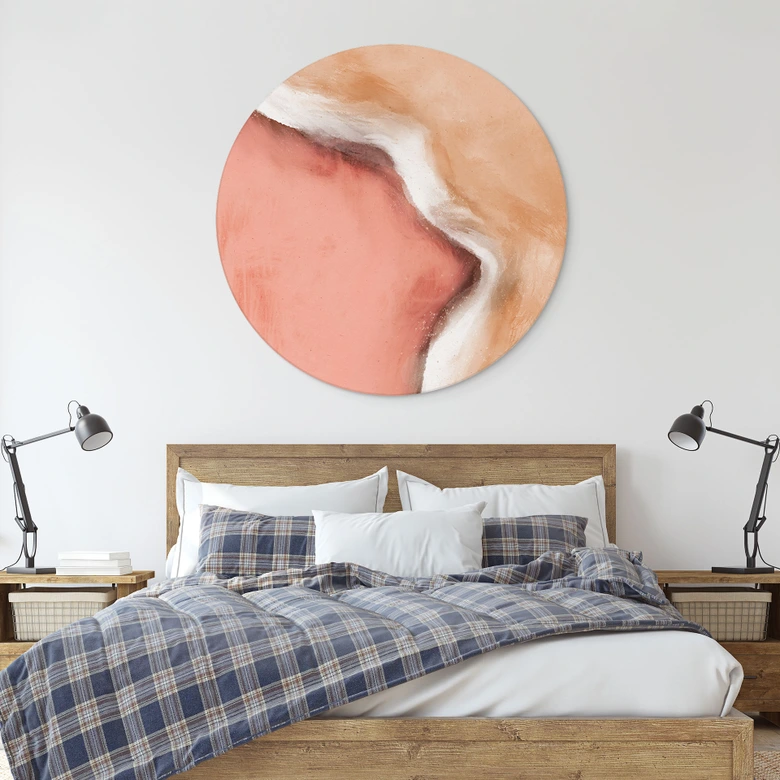 Wandbild Pfirsichfarbene Welle - Treechild - Alu-Dibond - Rund 