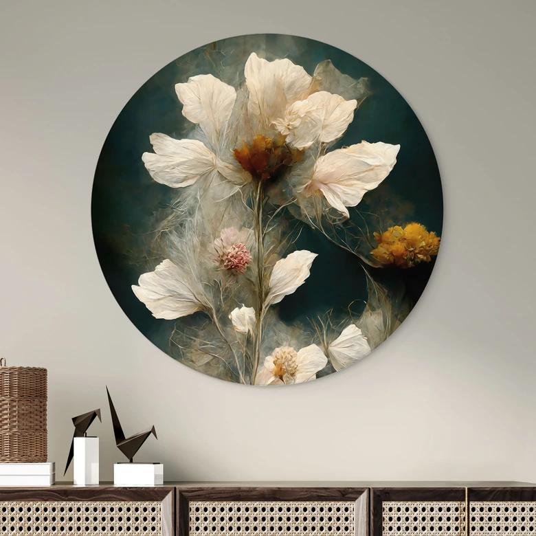 Wall Art Transient blossoms - Treechild - Alu-Dibond Round 