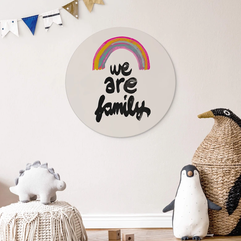 Rundes Wandbild We are family - Treechild - Alu-Dibond 
