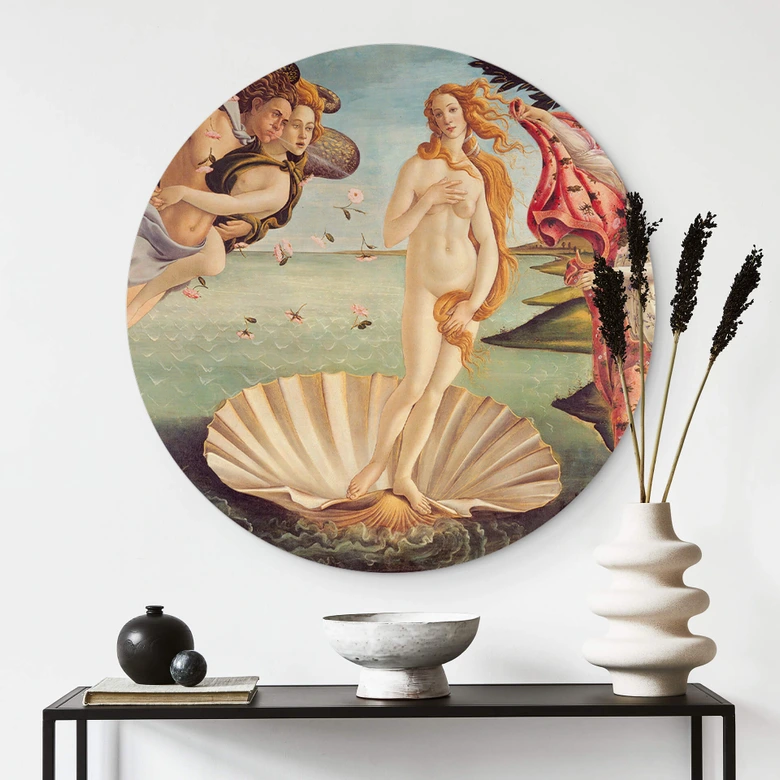 Alu-Dibond Botticelli - Geburt der Venus - Rund 
