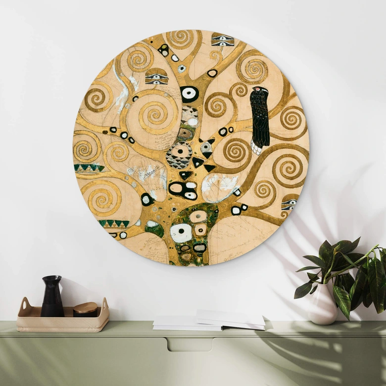 Alu-Dibond Klimt - Der Lebensbaum - Rund 