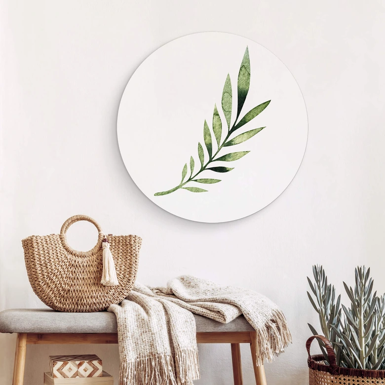 Alu-Dibond Kvilis - Palm Leaf - Rund 