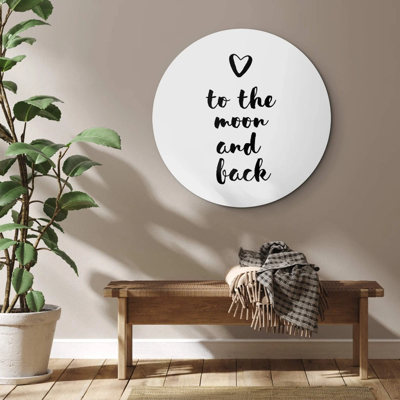 Alu-Dibond Love to the moon and back - Rund 