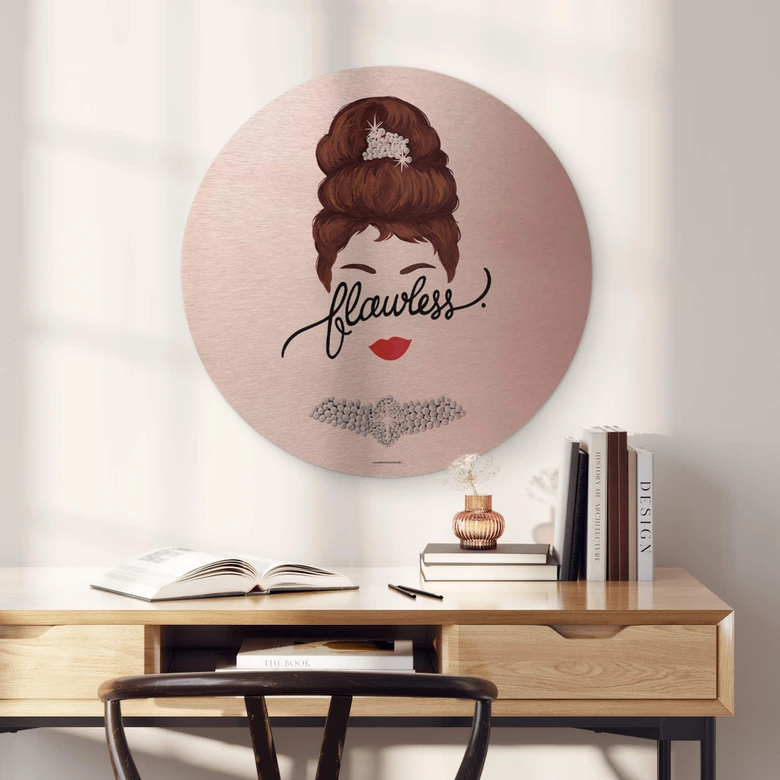 Wandbild Tohmé - Flawless Audrey - Alu-Dibond mit Kupfereffekt Rund 
