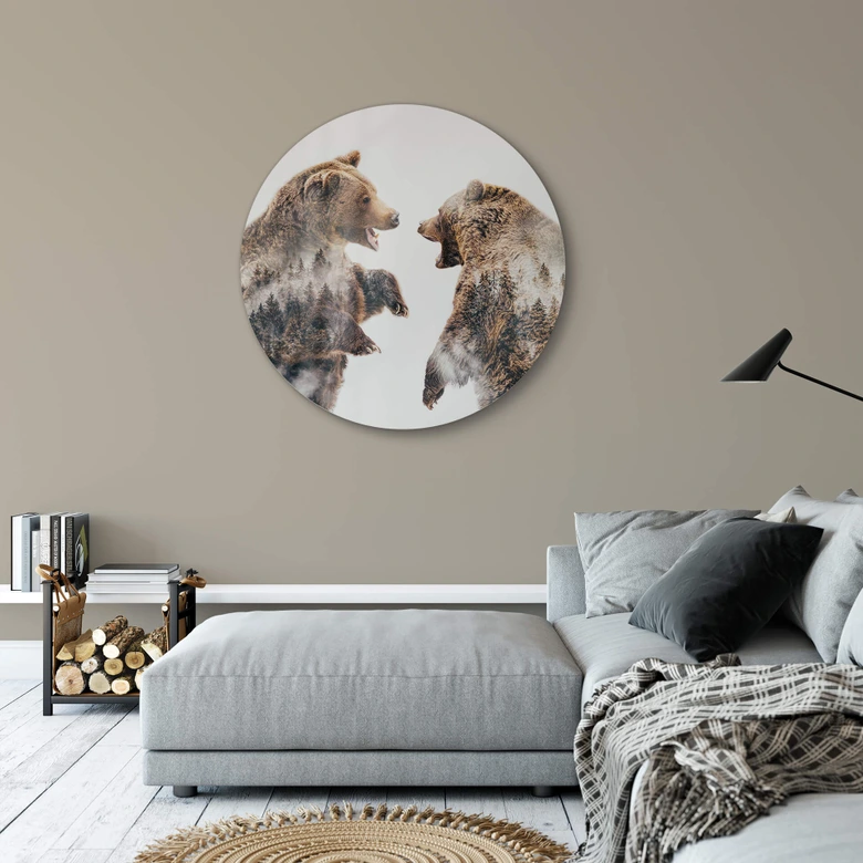 Glasbild Angyalosi - Wilder Konflikt - Rund 