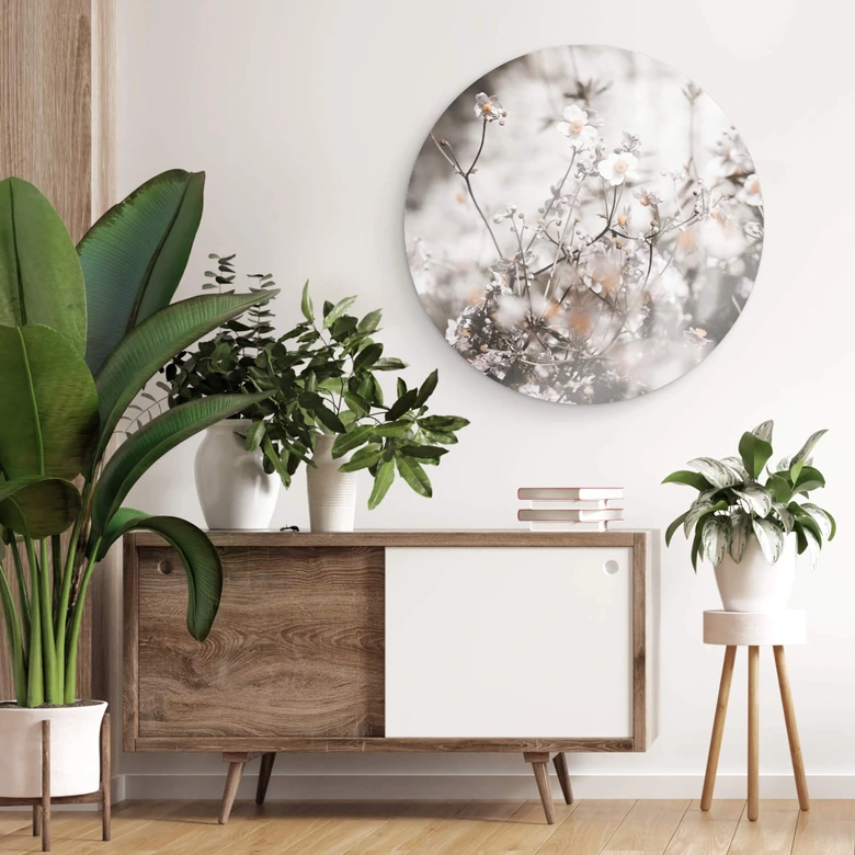 Glasbild Annie - Wildblumen - Rund 