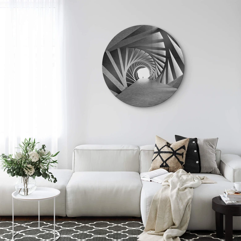 Glasbild Bunjamin - Rotation - Rund 