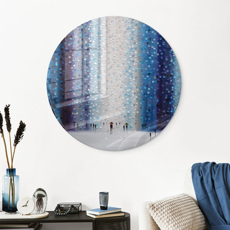 Glasbild Verträumter Regentag - Ermilkina - Rund 