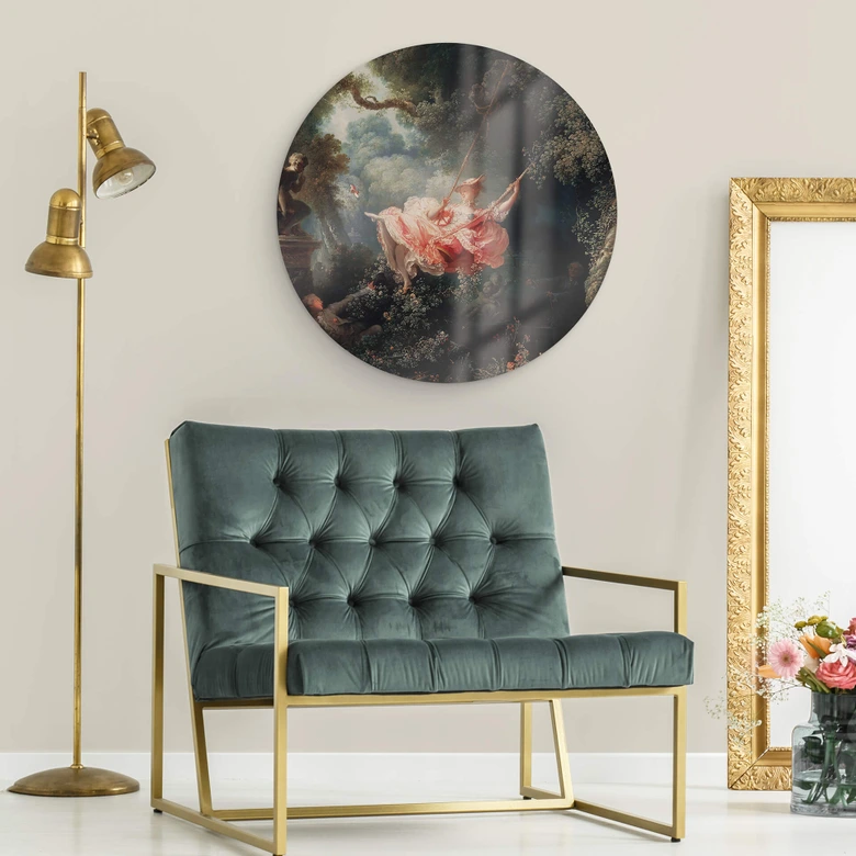 Tableau en verre Fragonnard - La balançoire - Rond 