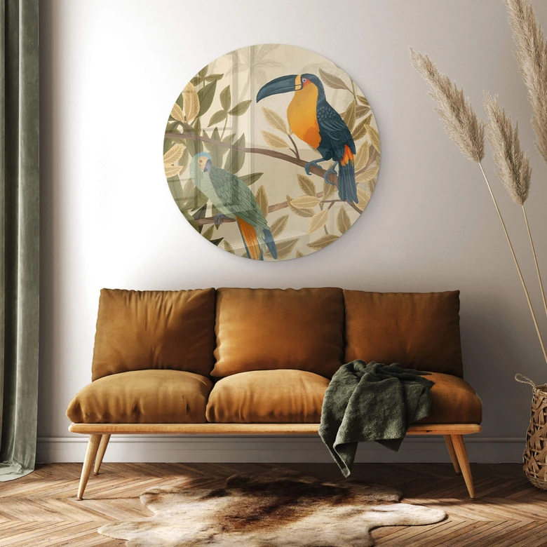 Glasbild Goed Blauw - Paradies - Rund 
