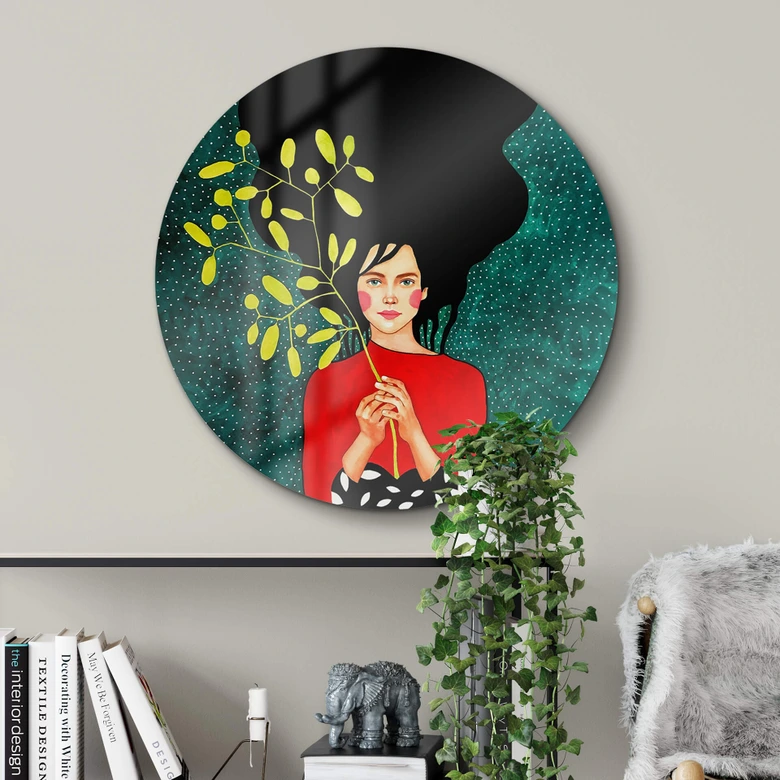 Glasbild Hülya - Existenz - Rund 