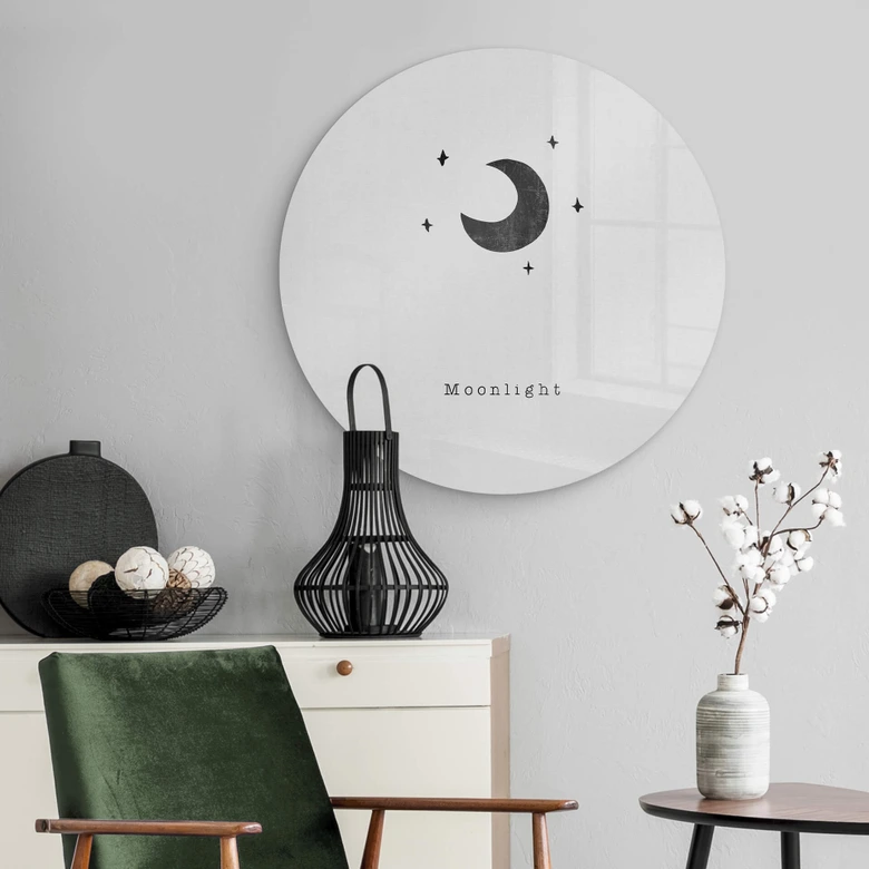 Glasbild Orara Studio - Moonlight - Rund 