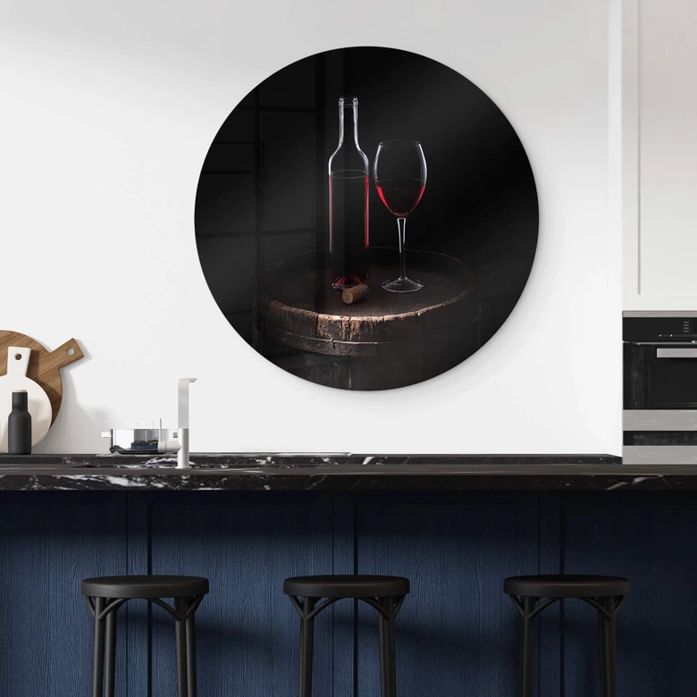 Glasbild Perfoncio - Rotwein für Genießer - Rund 