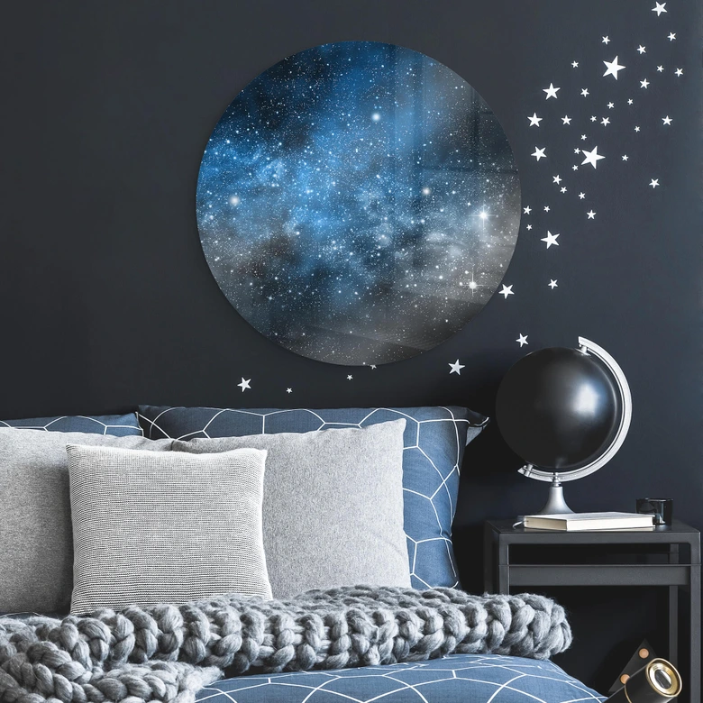 Glasbild Ruhiger Weltraum - Rund 