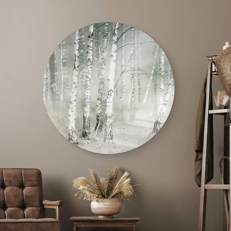 Tableau sur verre Talen - Repos matinal - Rond 