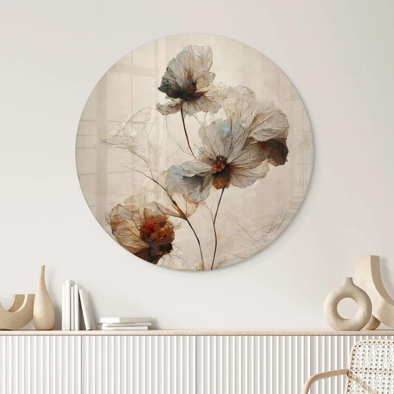 Glasbild Trockenblumen - Eleganz der Vergänglichkeit - Treechild - Rund 