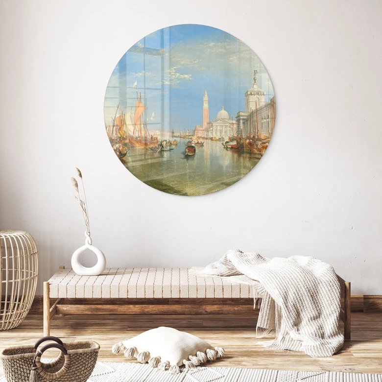 Glasbild Turner - Venedig, Dogana und S. Giorgio Maggiore - Rund 