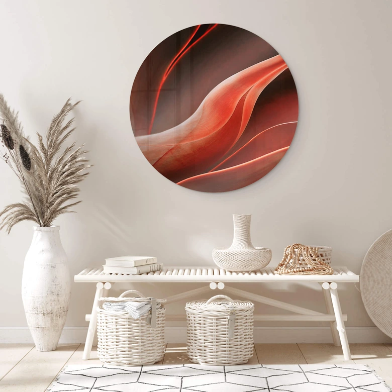 Glasbild Wechsler - Pflanzen Stillleben Agave im Herbst - Rund 