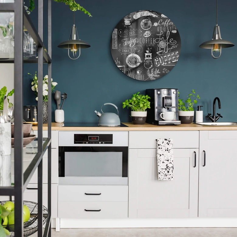 Glasbild World of Coffee - Rund 