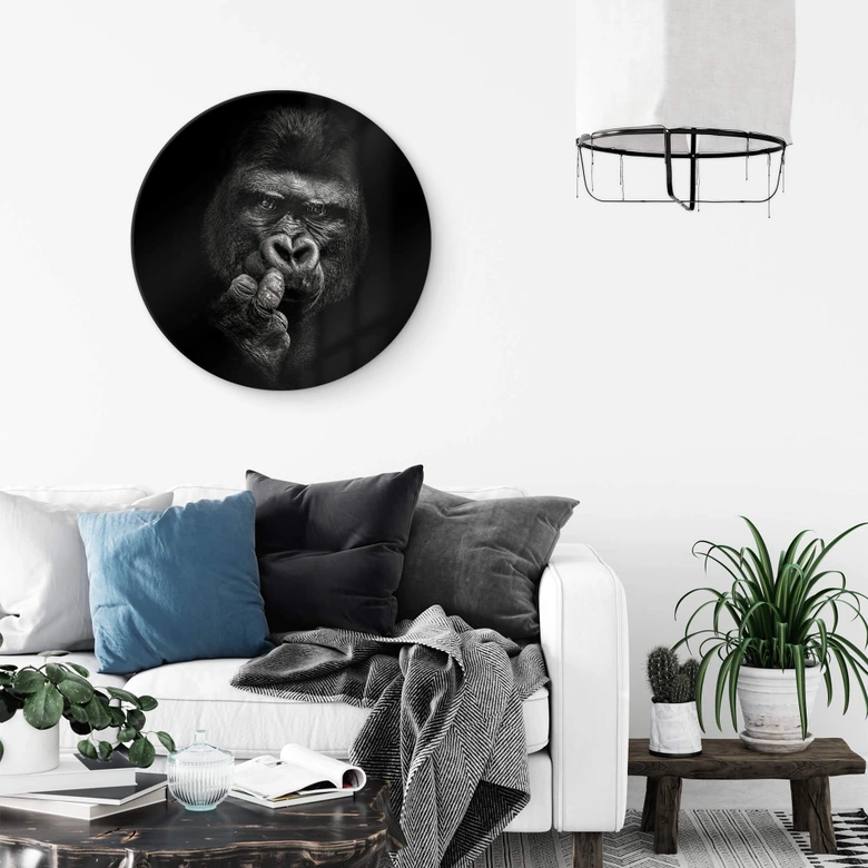 Glasbild Meermann - Der Gorilla - Rund 