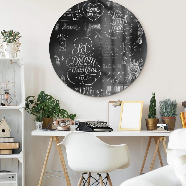 Glasbild World of good feelings - Rund 