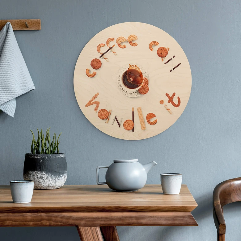 Wandcirkel Hout Belenko - Coffee can Handle it 
