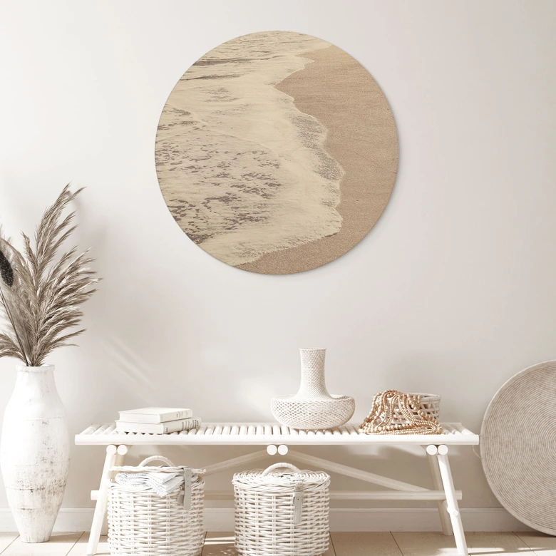 Tableau sur bois rond Bruit de la mer - 1X Studio 