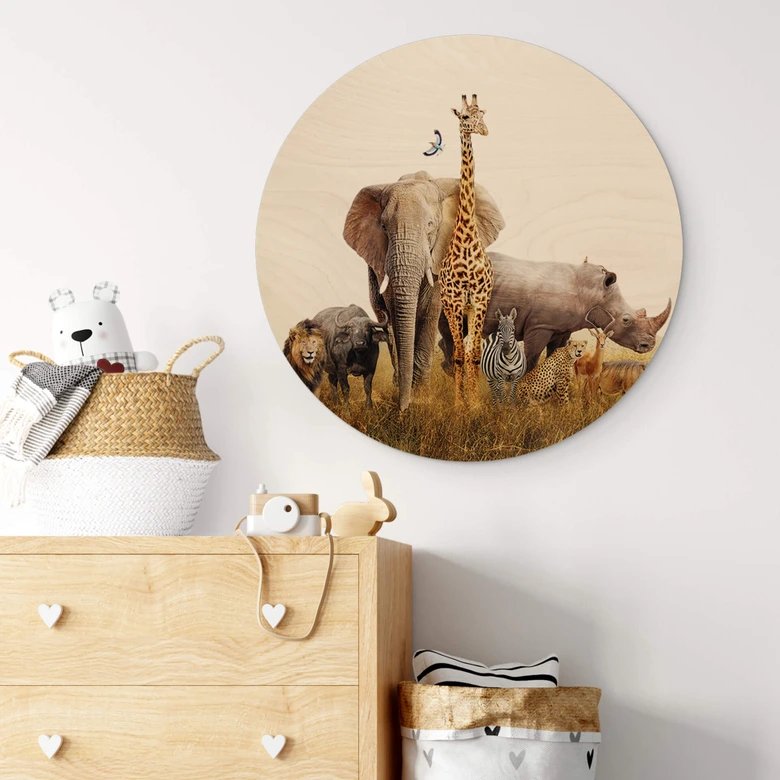Holzbild Afrikanische Tiere - Rund 