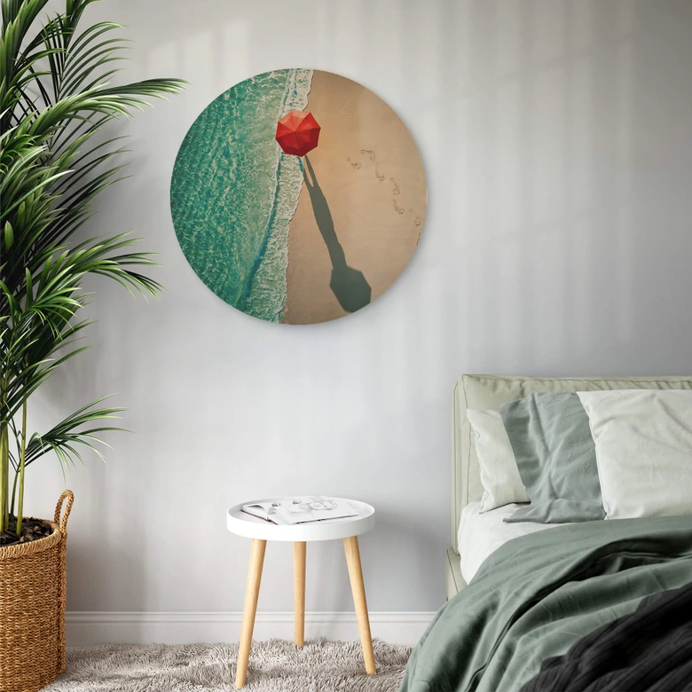 Holzbild Ambra - Am Meer entlang - Rund 