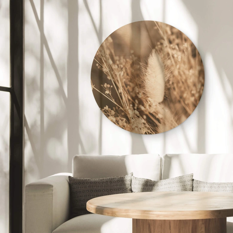 Cuadro de madera Annie - manojo de hierbas - redondo 