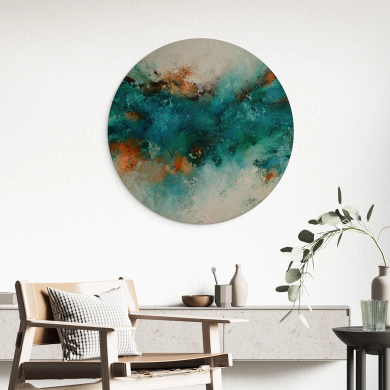 Holzbild Gefrorenes Wasser - Fedrau - Rund 