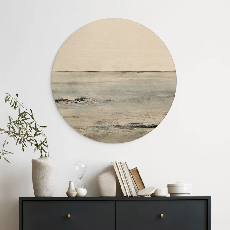 Holzbild Wellen am Sandy Bay - Hobday - Rund 