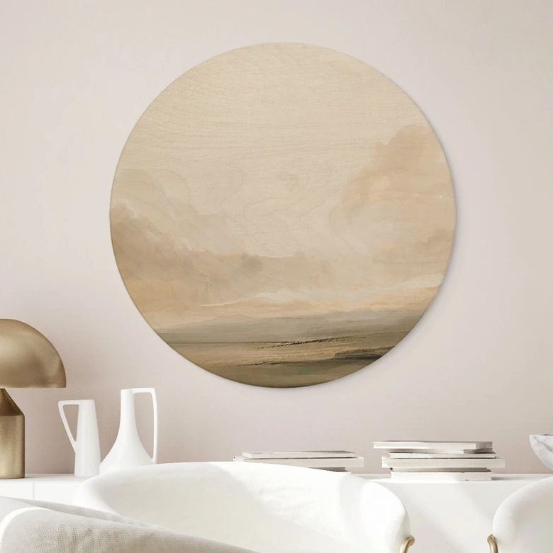 Holzbild Wolken am Himmel - Hobday - Rund 