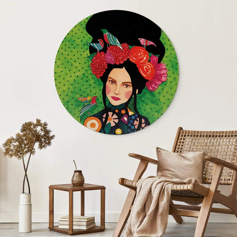 Holzbild Ein gut gehütetes Geheimnis - Rund - Hülya 