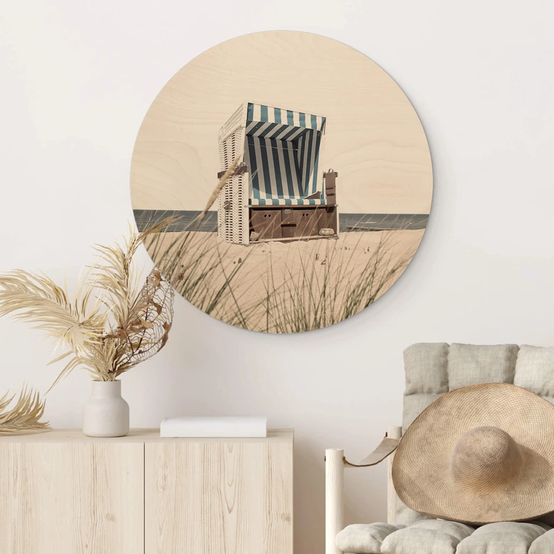 Wandcirkel Hout Eilandgeluk 