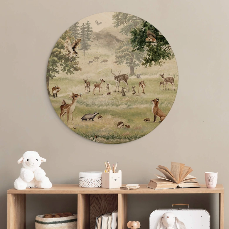 Wandcirkel Hout Kikki Belle - Fun in the Forest 