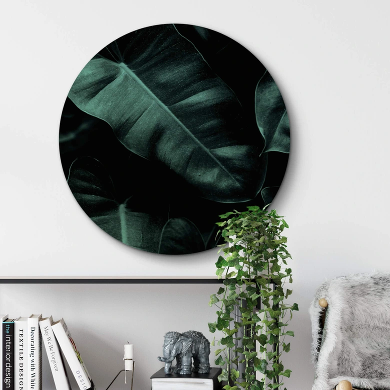 Holzbild Kubistika - Jungle - Rund 